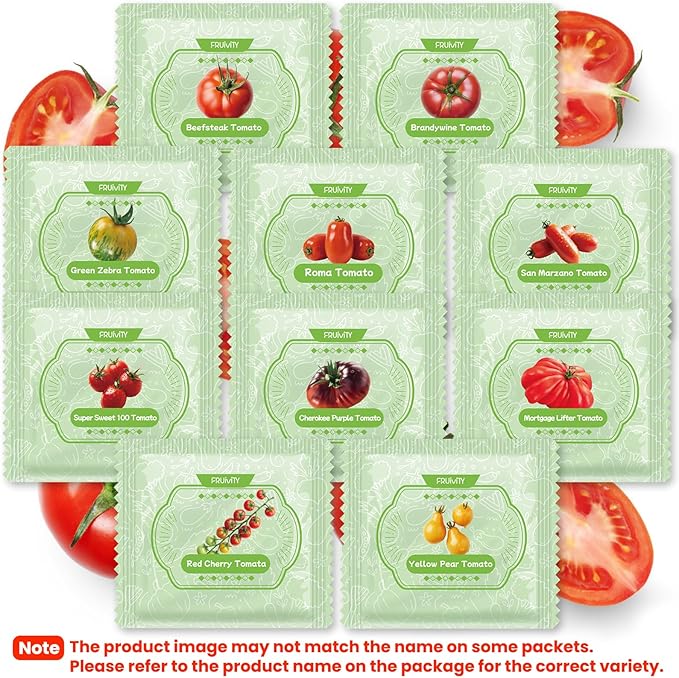 10 Pack Heirloom Tomato Seeds Variety Pack -5000+ Non-GMO Garden Seeds for Planting Outdoors & Indoor Home Gardening Gift, Roma, Chreey Tomatoes & More