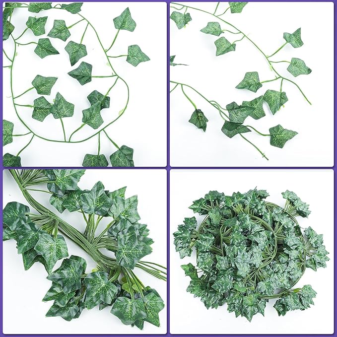 Fake Vines, 60 Pack 420 Feet Artificial Ivy Garland Vines for Bedroom Decor, Hanging Vines for Party Wedding Christmas Decoration,Fake Leaves for Outdoor Patio Garden