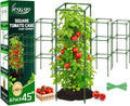 Legigo 4 Pack Square Tomato Cages- 45 Inch Heavy Duty Tomato Trellis for Climbing Plants Outdoor, Tomato Plant Support Stakes Cage Garden Trellis for Garden Raised Garden Bed Cucumbers Vegetables