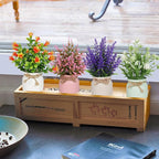 Yoratee 4pcs Artificial Pot Flowers Small Fake Plants with Pot Mini Potted Plants for House Office Tabletop Decoration
