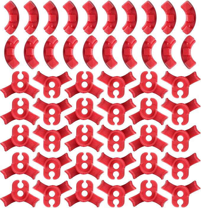 50 Pcs Plant Training Clips, Adjustable Low-Stress Training Plant Clips, Reusable 90-Degree Bendies Folder to Bend for Tomatoes Cucumbers Beans Climbing Plants in Indoor Outdoor Gardens (Red)