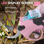 Electric Pruning Shears Cordless Brushless - Professional Battery Powered Pink Pruner, 2 Batteries & Replaceable Blades, Toolbox for Efficient Garden & Landscape Maintenance