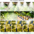 10x7x7 Walk-in Greenhouse with Watering System, Heavy Duty Green House for Outdoors, Portable Green Houses for Outside, Winter Hot House with Metal Frame & Roll-up Zipper Door Screen Windows