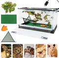 RunDuck Travel Portable Foldable Terrarium Kits for Reptiles -Heat-Resistant Material, Easy to Move with Wheels, Includes Plant, Feeding Bowl, and Carpet for Snakes, Lizards, Tortoises, and Leopard