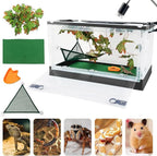 RunDuck Travel Portable Foldable Terrarium Kits for Reptiles -Heat-Resistant Material, Easy to Move with Wheels, Includes Plant, Feeding Bowl, and Carpet for Snakes, Lizards, Tortoises, and Leopard