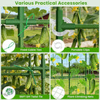62in Tall Cucumber Trellis for Raised Bed, 34" L x 62" H Metal Garden Trellis for Climbing Plants Outdoor, U-Shape Vegetables Trellis Support for Squash Zucchini Peas Grape
