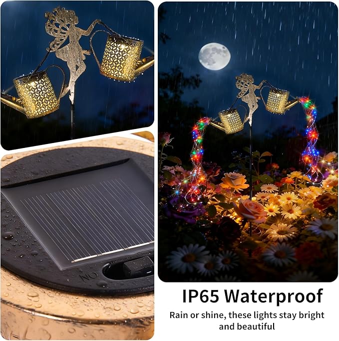 SRNPMIU Solar Watering_Can Light - Solar Yard Decorations Outdoor,Garden Decor Lights for Yard,IP65 Waterproof Hanging Lantern Lights,Outside Garden Flower Bed Decor Light for Moms Birthday 2PCS