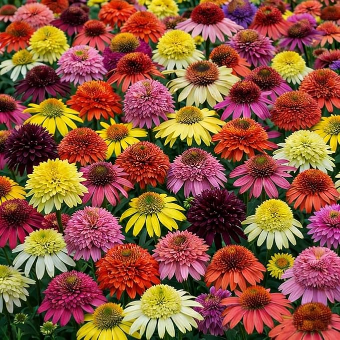500+ Mix Double Echinacea Seeds - Double Coneflower Seeds Echinacea Flower Perennial Bloom Flowers Rare Plant