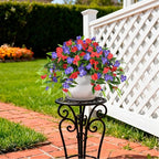 Hommyea Artificial Flowers for Outdoor, 2 Bundles UV Resistant Fake Plants Decoration Realistic Faux Silk Flowers No Fade Plastic Flowers for Outside Planters Home Porch Patio Yard Garden Decor
