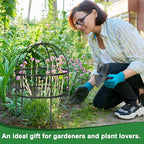 4 Pcs Jardin Bird Cage Plant Support 24" H Large Sturdy Grow-Through Flower Support Peony Cage Climbing Plant Support Trellis Sculptural Garden Decor for Perennial Flowers (Black)