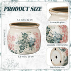 Vintage Planter Large Ceramic Plants Pot Green Pink Rose Ice Cottage Scroll Vase Flower Vase Pot Indoor Plants Home Decor Farmhouse Antique Decorative Gifts