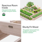 VIVOSUN 5-Tier Wooden Raised Garden Bed, 42 x 42 x 14 Inches, Outdoor Wood Planter Box with Gloves and Liner for Garden, Patio, Balcony, Backyard and Outdoors