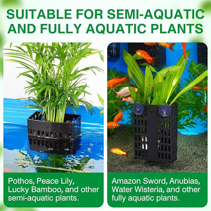 2026 Latest Upgraded Aquarium Plant Holder Adjustable Height with Extendable Hook and Suction Cup for Fish Tank Aquaponic Plant Cultivation and Aquascape Accessories Decorations (2 Pack)