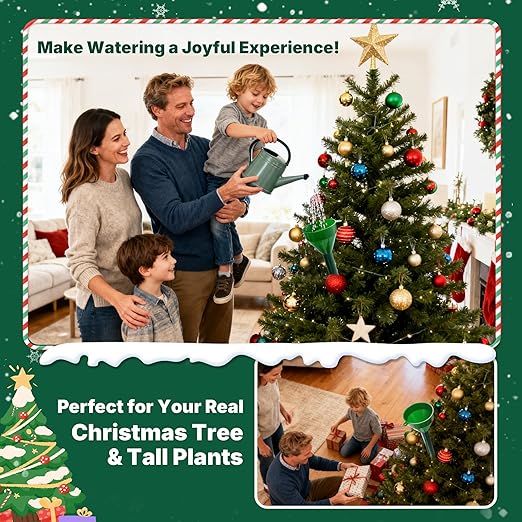 51" Christmas Tree Watering Funnel with Hose of Plastic Longer Christmas Tree Watering Device, Xmas Plant Watering Tool for Indoor Plants Spill-Free, Adjustable 3-Section Design