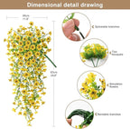 Artificial Hanging Flowers Plants for Outdoor Fall Decoration, 2PCS Faux Silk Daisy UV Resistant Look Real for Outside Home Indoor Planter Porch Garden Yard Autumn Decor(Yellow)