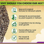 DUSPRO Recycle Premium 6in1 Terrarium Soil Mix – Pre-Mixed Terrarium Substrate Mix for Terrariums, Balanced Moisture Growing Medium with Coco Coir, Peat Moss, Pine Bark, Perlite, Pumice & Zeolite 4QRT