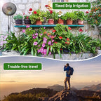 Solar Irrigation System Automatic Drip Irrigation Kit for Outdoor/Indoor Garden Watering System with Water Level Detection,Drip Irrigation System for 15 Potted Plant with 15m Water Hose