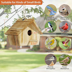 Auslar Bird House, Bird Houses for Outside, Wooden Birdhouse for Outdoors, Hanging Bluebird House for Cardinals Finch Wren Swallow for Wild Bird Viewing