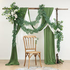 Mizii 2 Strands Artificial Vines Willows Garland 78" Fake Vine Italian Ruscus Silk Green Leaves Faux Hanging Plants Greenery Decoration for Table Centerpieces Home Room Party Wedding Decor (Willows)
