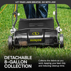 Sun Joe Corded Electric Dethatcher & Scarifier with 8-Gal Bag, 12.6-Inch Cutting Width, 12-Amp Motor - Heavy-Duty Yard Trimmer for Gardening Care and Lawn Maintenance, AJ801E