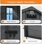 UDPATIO Outdoor Resin Storage Shed 8 x 10 FT, Plastic Storage Shed with Floor Large Outdoors Garden Tool Storage Shed Outside Clearance Shed with Lockable Door for Bike, Backyard, Patio, Dark Grey