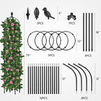 Garden Obelisk Trellis for Climbing Plants Outdoor 6.7 Ft Rose Bush Round Trellis for Pots Rustproof Metal Plant Flower Trellises for Clematis Vine Jasmine Support Outdoor Indoor