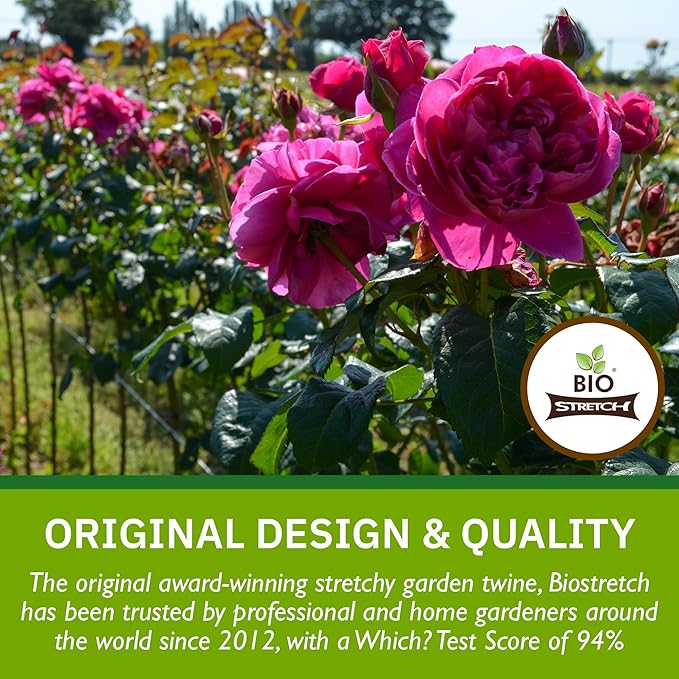 Bio-Stretch Extra Wide Soft Tree Ties - Strong & Stretchy Support for Large Plants & Young Trees - Cut-to-Length Green Garden Tape for Home & Professional Gardening (26 ft / 8M)
