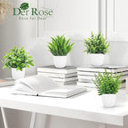 Der Rose 8 Pack Fake Plants Small Artificial Faux Potted Plants for Home Office Farmhouse Bathroom Bedroom Decor Indoor