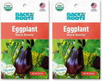 Back to the Roots - 100% Organic Seed Packet - Eggplant 'Black Beauty' 140mg (Pack of 2)