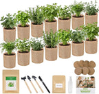 Herb Indoor Window Garden Kit - House Plants Seeds - Best Unique Christmas Gift Ideas for Women, Friend, Birthday, Housewarming, Mother, Beginner DIY Craft & Hobby Gardening Gift for Plant Lovers