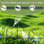 Automatic Drip Irrigation Kits - Garden Watering System with 360° Bendable Spray Adjustable Copper Atomizing Nozzles for Yard, Lawn, Raised Bed, Greenhouse, Potted Plants (15 Nozzles, 50FT Hose)