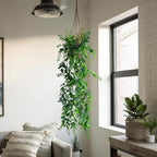 2 Pcs Faux Eucalyptus Vine Ivy Vine Artificial Hanging Plant Faux Plant Fake Potted Greenery for Wall Living Room Home Shelf Office Bathroom Outdoor Indoor Decor (Type 5)