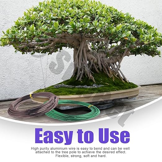 Swpeet 6Pcs 5 Sizes 0.8/1/ 1.5/2/ 3 mm Bonsai Training Wire 82 Feet Total with Wire Cutter, Aluminum Wire Bonsai Tool Kit, Bonsai Accessories for Bonsai Trees Indoor Garden DIY Tools