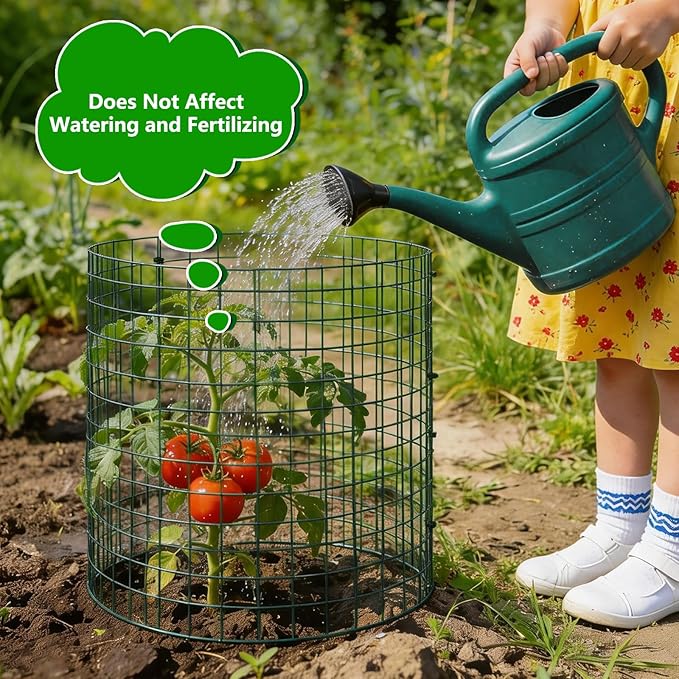 6 Pack Plant Protectors from Animals, 12''x16'' Metal Plant Cages for Outdoor Plants, Garden Plant Protector with Stakes & Zip Ties, Keep Rabbits Squirrels Out, Plant Cage for Flowers Vegetables