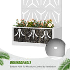 Casaphoria Metal Raised Garden Bed with Trellis, 59"x30"x12" Planter Box for Climbing Plants, Vegetables & Vines, Features Drainage Holes and Privacy Screen, White-Star