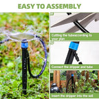60 Pack Drip Irrigation Emitters Sprays for 1/4 Drip Irrigation Tubing, Irrigation System for Garden (30 Pcs Emitters Vortex + 30 Pcs Emitters Stream)