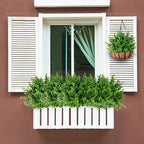 Sggvecsy Artificial Flowers for Outdoors 24 Bundles UV Resistant Boxwood Shrubs Artificial Eucalyptus Fake Plants Faux Plastic Greenery for Farmhouse Garden Indoor Outdoor Home Wedding Decoration