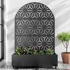 Casaphoria Metal Raised Garden Bed with Trellis and Wheels, 72"x47"x16" Arched Planter Box for Climbing Plants, Vegetables & Vines, Features Drainage Holes and Privacy Screen (Black-Star)