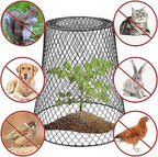 Wire Cloche Plant Covers for Animals, Garden Netting Metal Plant Protectors for Animals for Keeping Bunnies Chicken Squirrels Birds, Wire Cloche for Plants Shrubs Vegetables Flowers Black 1pc