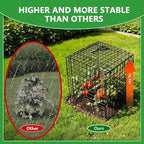 Garden Wire Cloches For Plants Extra Large 13.2" X13.2" X16.7" Rustproof Plant Cages For Outdoor Plants Protectors From Animals With Openable Top Cover & Stakes Plant Cages To Keep Animals Out (2 PCS)