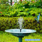 2.5W Solar Bird Bath Fountain Pump, Solar Fountains, Solar Powered Water Fountain with 6 Nozzles and Fixer for Bird Bath, Outdoors, Fish Tank, Pond, Pool and Garden