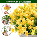 Artificial Flowers for Outdoor, UV Resistant Fake Silk Pansies Flowers, Realistic Faux Plants for Outside Indoor Porch Patio Window Box Planter Home Decor (16, Yellow)