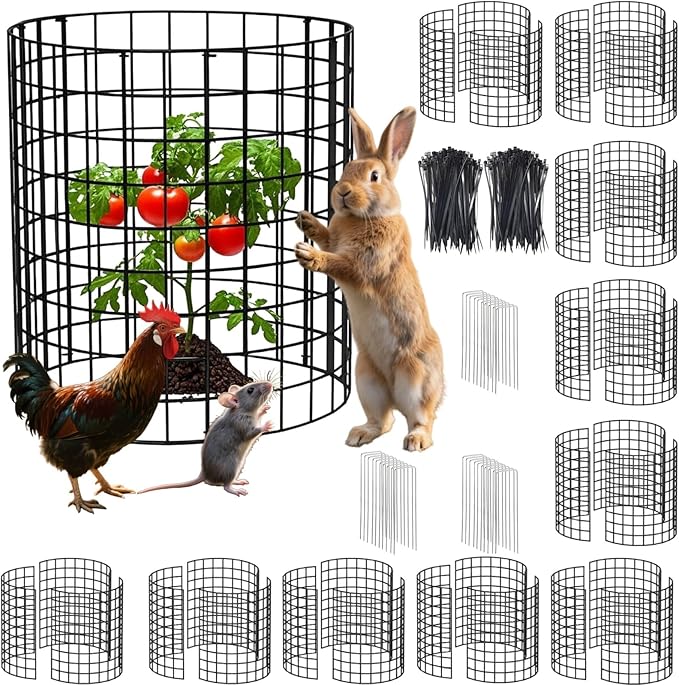 30Pcs Plant Protectors from Animals, 12x12 inch Metal Wire Mesh Plants Cages for Garden, Protection Vegetables Flowers Shrubs, Keep Rabbits, Chickens, Ducks and Other Animals Out