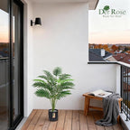 Der Rose 28'' Artificial Palm Tree Large Fake Tropical Faux Plants Indoor and Outdoor for Home Bathroom Porch Outside Patio Decor (Black Pot)