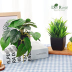 Der Rose 6 Pack Fake Plants Small Artificial Plants in Black Pots for Home Office Desk Bathroom Aesthetic Farmhouse Room Decor Indoor
