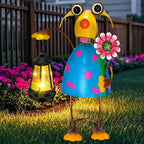 Solar Garden Statue with Lantern,Outdoor Waterproof Dog Decor for Home Patio Yard Lawn, Dog Lover Gifts for Women Mom Grandma
