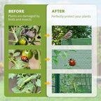 Outsunny 4' x 4' x 6' Crop Cage, Plant Protection Tent with Zippered Doors for Vegetable Garden, Backyard, Dark Green