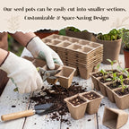 200 Cells Seed Starter Tray, 20 Pcs Biodegradable Plant Starter Peat Pots(Including T-Type Labels & Starter Tools)– Eco-Friendly Gardening Supplies, No Transplant Needed