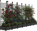 Garvee Raised Garden Bed with Trellis 7-Pack - 114" l x 16" w x 63" h Plastic Vertical Planter Box for Climbing Plants, Outdoor Privacy Screen for Patio, Balcony, Backyard - Sturdy & Lightweight