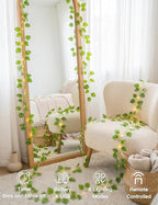 suddus Vines with Fairy Lights Battery & USB Powered Operated, 33ft 100 LED Watermelon Leaves String Lights with Remote, Artificial Plants for Indoor, Bedroom, Wedding, Wall, Party Decor(Warm White)